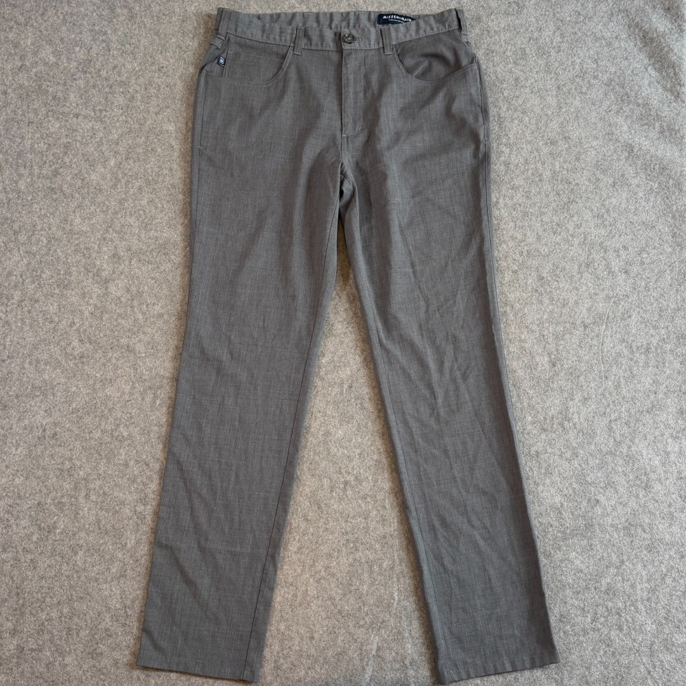 Mizzen + Main Gray Wool‎ Blend Athletic Fit Dress Pants Men's Size 34x33*